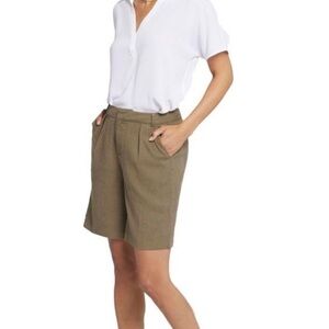 NYDJ Linen Blend Relaxed Bermuda Trouser Shorts 8